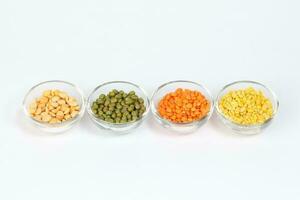 Masur Moong mung boot chana chickpea pea yellow red green dal photo