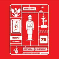 vector paskibra girl poster to celebrate indonesia independence day