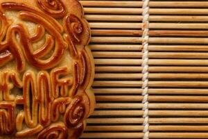 Chinese baked decorated mooncake photo