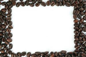 Coffee Been frame border on white background empty text space photo