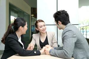 Young south east Asian middle eastern man woman student business colleague photo