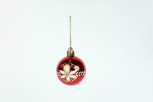 Christmas  Red Ornament Decoration Hangling on white background photo