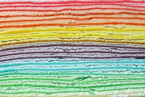 Rainbow crepe layer cake photo