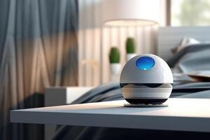 Home advisor, voice recognition, artificial intelligence device and internet. photo