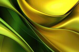 Abstract painting with epoxy resin, greens and gold, photo