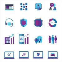 business and technology flat icon design vector