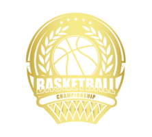 Illustration of golden volleyball logo or symbol png
