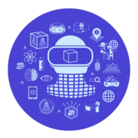 groupe d'icônes de métaverse couleur moderne set.metaverse concept d'apprentissage. png