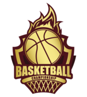 ilustração do símbolo de basquete dourado. é o conceito de vencedor png