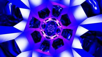 blue vibrated sci-fi tunnel abstract background 3d vj loop. High quality 4k footage video