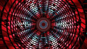 vj ciclo círculo rodar vermelho ficção científica futurista túnel dentro espaço música abstrato fundo. 4k cenas video