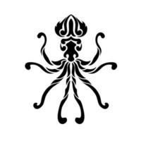 Illustration vector graphic of tribal art squid tatto