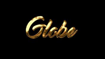 Globe - Title Text Animation With Ink Gold Color and Black Background video