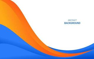 Abstract gradient wave blue and orange background vector