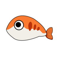 Cute cartoon fish icon. Sea ocean animal. Baby kids collection. Flat design. png