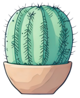 mignonne cactus illustration. ai génératif png