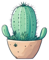 schattig cactus illustratie. ai generatief png