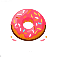 schattig roze donut met hagelslag png