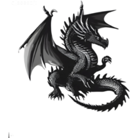 chinês Preto Dragão silhueta png