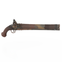 3d tolkning av gammal pistol png