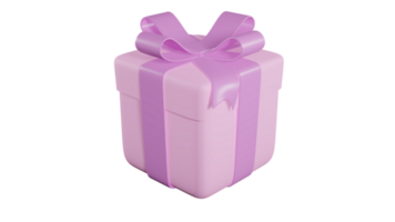 3d hacer de un regalo caja en pastel rosado color. adecuado para ilustración Boda regalos y cumpleaños png