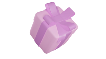 3d rendere di un' regalo scatola nel pastello rosa colore. adatto per illustrazione nozze i regali e compleanni png