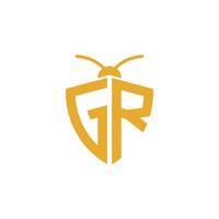 Letters GR Pest Control Logo vector