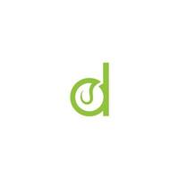 Letter D Leaf logo design vector