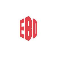 Letters EBD Hexagon Perspective Minimal Simple Modern Logo Design Vector