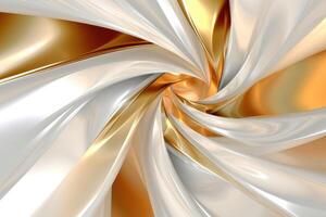 Abstract painting with epoxy resin, whites and gold, photo