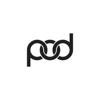 Letters POD Monogram logo design vector