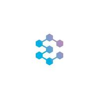 Letter E Blockchain Logo design vector