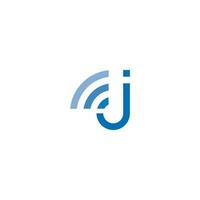 Letter J WiFi Wave Logo vector