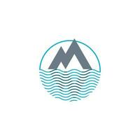 montaña en el medio de el mar logo mínimo sencillo moderno ilustración icono símbolo vector