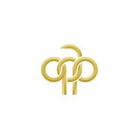 Letters QAP Monogram logo design vector