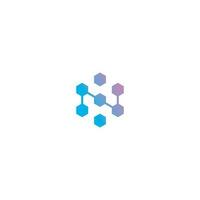 letra norte blockchain logo diseño vector