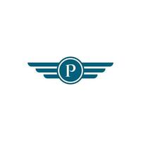 Letter P Wing logo design vector