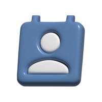 3d icon of profile contact people png