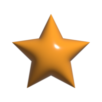 Estrela ícone dentro desenho animado 3d estilo isolado em transparente fundo png