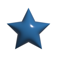 Star icon in cartoon 3d style isolated on transparant background png