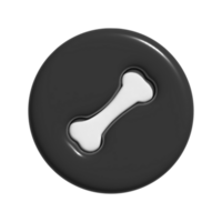 dog bone icon 3d png