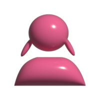 3d icono de hembra perfil personas png