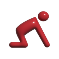 3d icon of people push up png