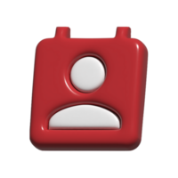 3d icon of profile contact people png