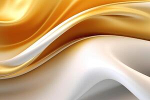 Abstract painting with epoxy resin, whites and gold, photo