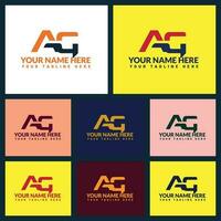 Ag letter logo or ag text logo and ag word logo design. vector