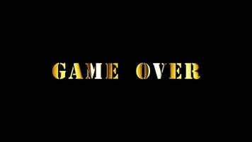 Loop Game Over glitch gold text effect video