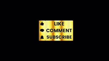 Loop of Like Comment Subscribe word text  nameplate animation video