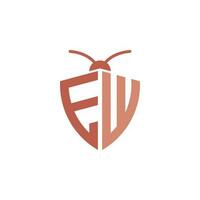 Letters EW Pest Control Logo vector