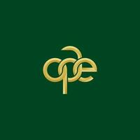 Letters QAE Monogram logo design vector